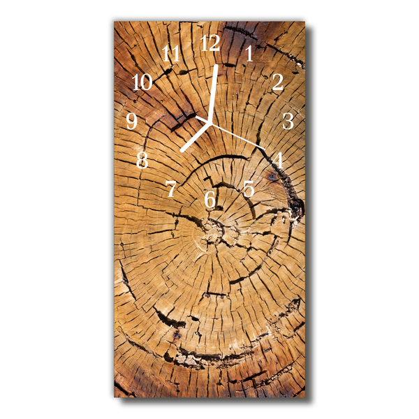 Horloge murale en verre Grain de bois