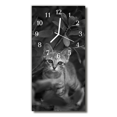 Horloge murale en verre Chat