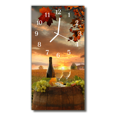 Horloge murale en verre Vin de raisin