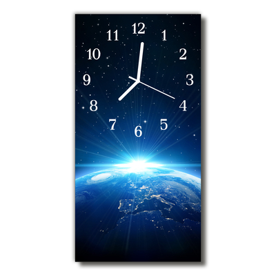 Horloge murale en verre Univers de la terre