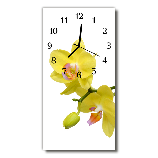 Horloge murale en verre Orchidée