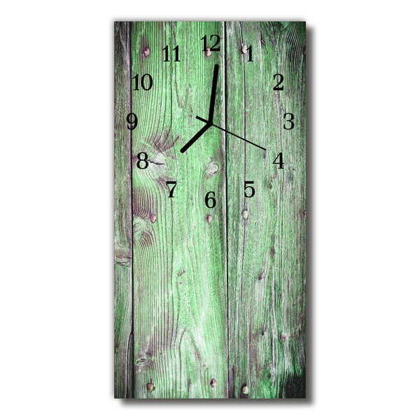 Horloge murale en verre Panneau de bois