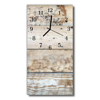 Horloge murale en verre Bois