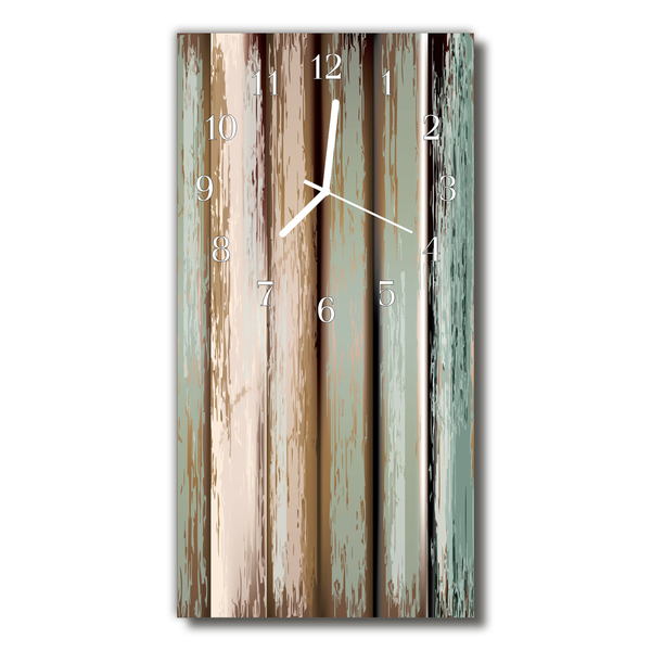 Horloge murale en verre Bois