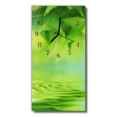 Horloge murale en verre Feuilles d'eau