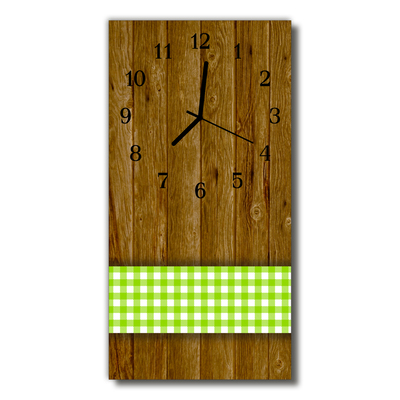 Horloge murale en verre Table en bois