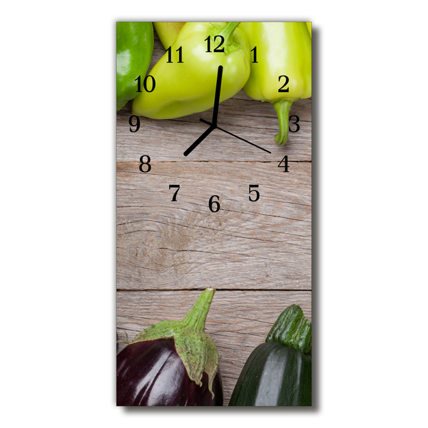 Horloge murale en verre Table de légumes