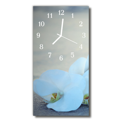 Horloge murale en verre Orchidée