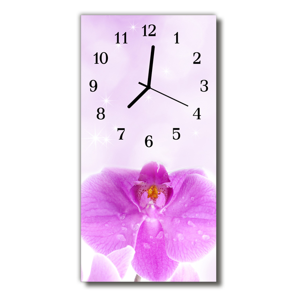 Horloge murale en verre Orchidée