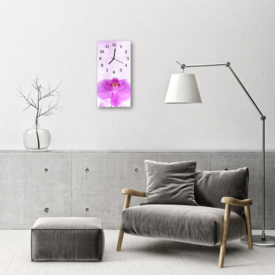 Horloge murale en verre Orchidée