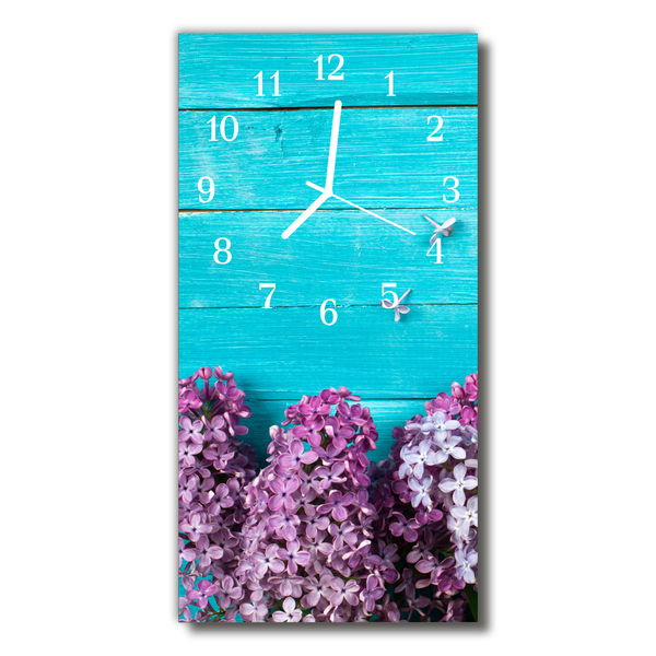 Horloge murale en verre Bois lilas