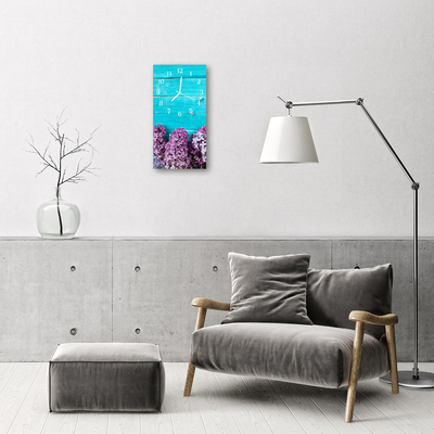 Horloge murale en verre Bois lilas