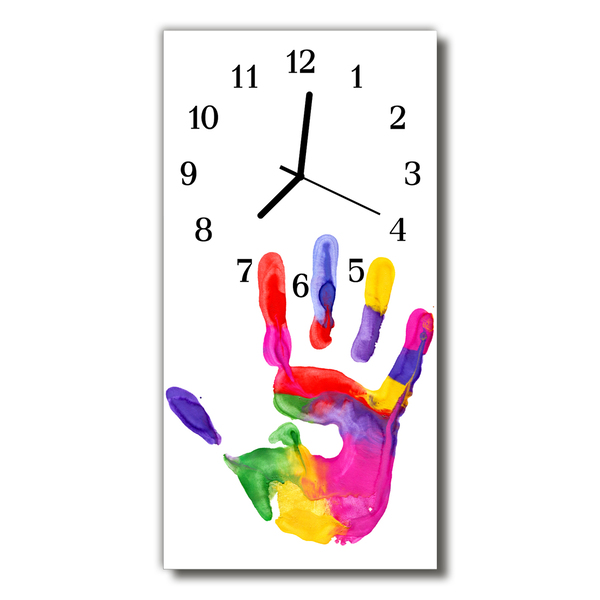 Horloge murale en verre Main