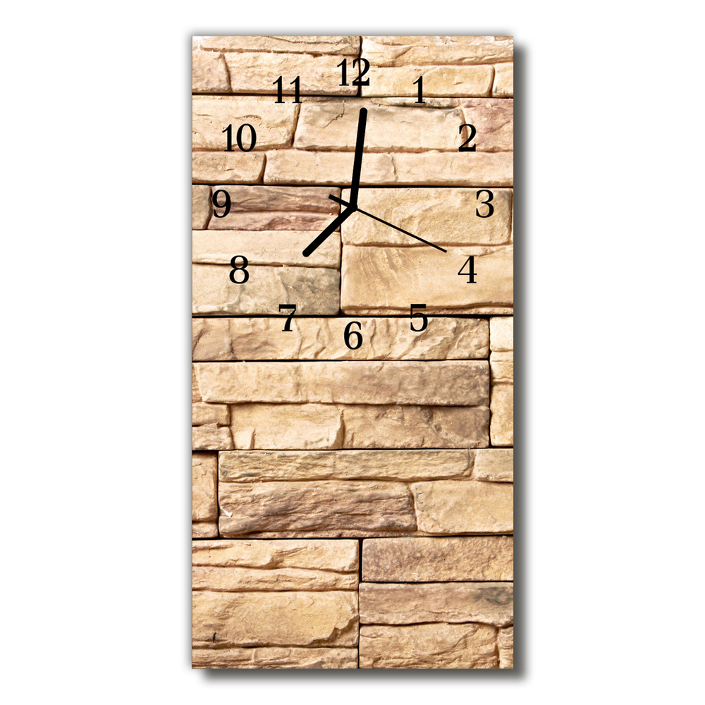 Horloge murale en verre Mur de pierre