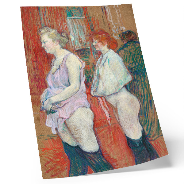 Affiche décorative Rue des Moulins (1894), peinture haute résolution d'Henri de Toulouse-Lautrec