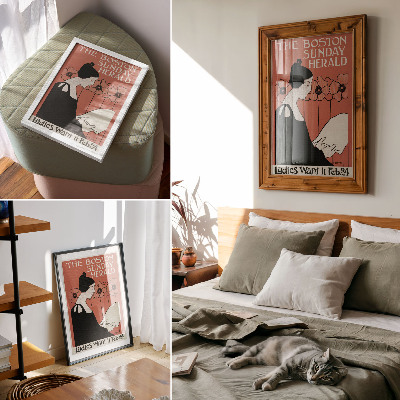 Décoration murale Femme lisant un journal dans le style Art nouveau par Ethel Reed