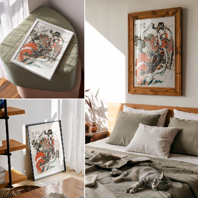 Impression sur toile Hokusai japonais dans le style ukiyo-e vintage