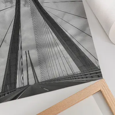 Décoration murale représentant un pont de corde alliant modernité élégance et symétrie