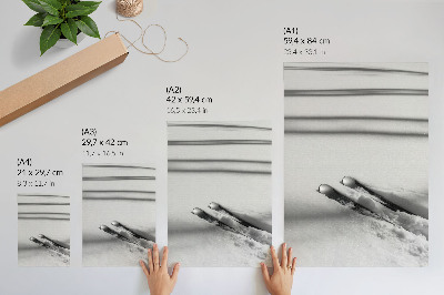 Affiche décorative Minimalisme, ciels blancs et gris, ombres, paix
