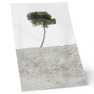 Décoration murale Arbre solitaire sur fond clair, minimalisme