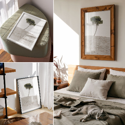 Décoration murale Arbre solitaire sur fond clair, minimalisme