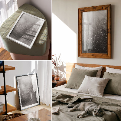 Affiche décorative Délicatesse subtile du bokeh gris clair