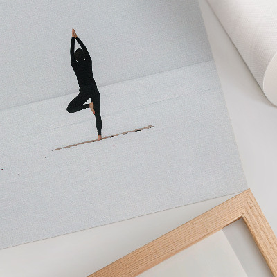 Impression sur toile Minimalisme, silhouette, yoga, paix, harmonie