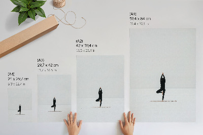 Impression sur toile Minimalisme, silhouette, yoga, paix, harmonie