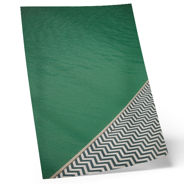 Impression sur toile Vert avec un motif géométrique noir et blanc