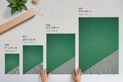 Impression sur toile Vert avec un motif géométrique noir et blanc