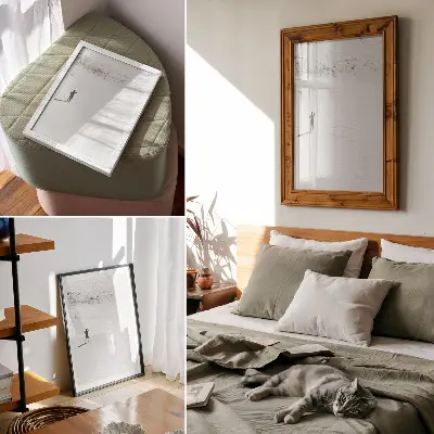 Décoration murale minimaliste évoquant la solitude, l'espace et la paix