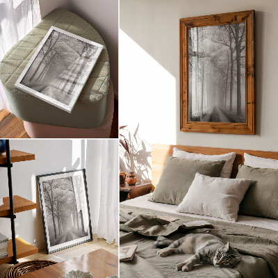 Impression sur toile Allée des arbres brumeux Minimalisme moderne