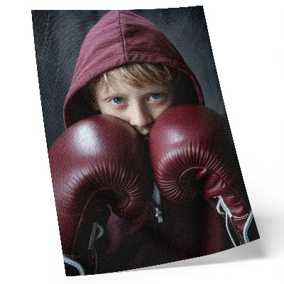 Décoration murale Enfant en sweat-shirt bordeaux, caleçon et gants, minimalisme