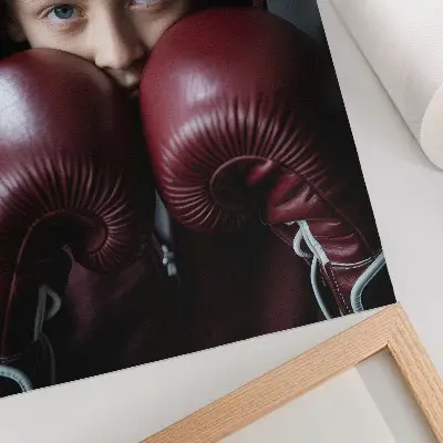 Décoration murale enfant en sweat-shirt bordeaux avec caleçon et gants au style minimaliste