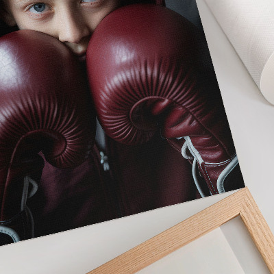 Décoration murale Enfant en sweat-shirt bordeaux, caleçon et gants, minimalisme