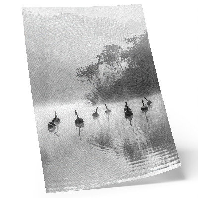 Affiche décorative Paysage en noir et blanc avec des bouées et du brouillard
