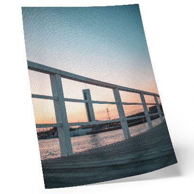 Décoration murale composition harmonieuse de l'eau et de la balustrade au coucher du soleil