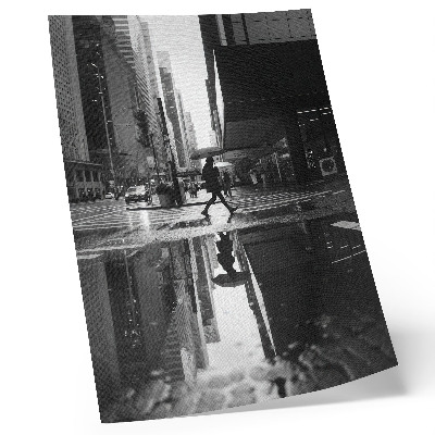 Impression sur toile Graphismes urbains modernes en noir et blanc sous la pluie