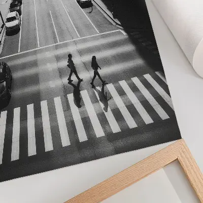 Décoration murale scène urbaine en noir et blanc au design moderne