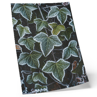 Décoration murale Feuilles vertes bordées de givre blanc