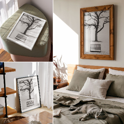 Décoration murale Paysage minimaliste avec un arbre et un banc