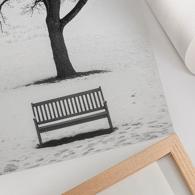 Décoration murale Paysage minimaliste avec un arbre et un banc