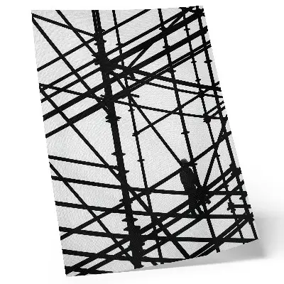 Impression sur toile représentant des lignes contrastées sur un fond clair au style moderne et structuré