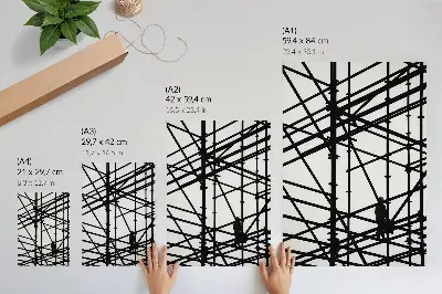 Impression sur toile représentant des lignes contrastées sur un fond clair au style moderne et structuré