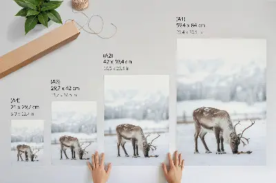 Décoration murale représentant un renne dans la neige évoquant la nature, la paix et l'élégance