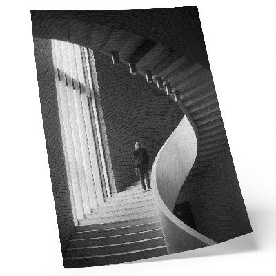 Impression sur toile Escalier en colimaçon, minimalisme de la brique, contraste
