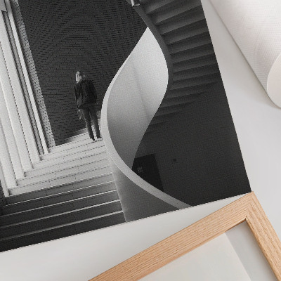 Impression sur toile Escalier en colimaçon, minimalisme de la brique, contraste