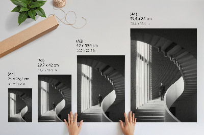 Impression sur toile Escalier en colimaçon, minimalisme de la brique, contraste