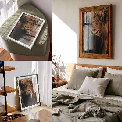 Impression sur toile Portrait animalier, fourrure, ambiance rustique, détail