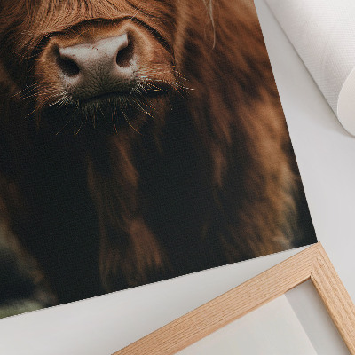 Impression sur toile Portrait animalier, fourrure, ambiance rustique, détail